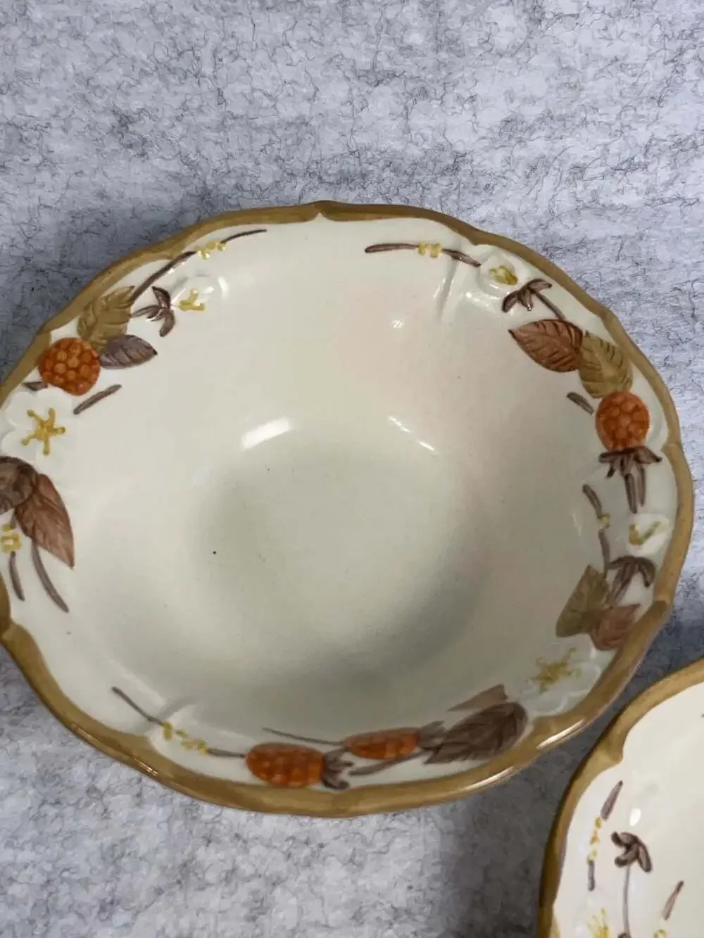 Vintage Metlox Poppy Trail Autumn Berry Small Bowl and Saucer Set